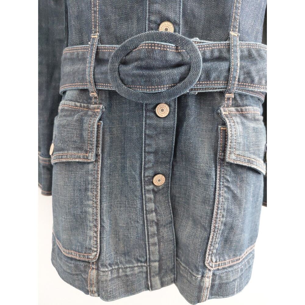 7 For All Mankind Jean Dress SMALL Mini Button Up Denim RARE Countryside Belted - Picture 4 of 16